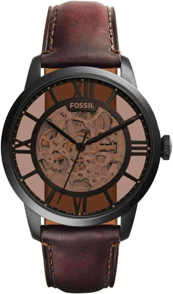 Fossil Skeleton Automatic Leather Watch